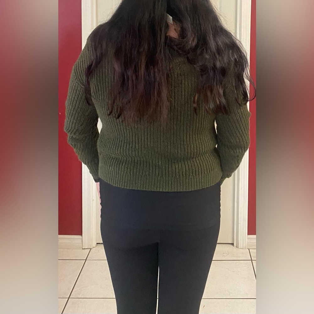 Only Women's Olive Green Pullover Knit Sweater - Picture 12 of 13